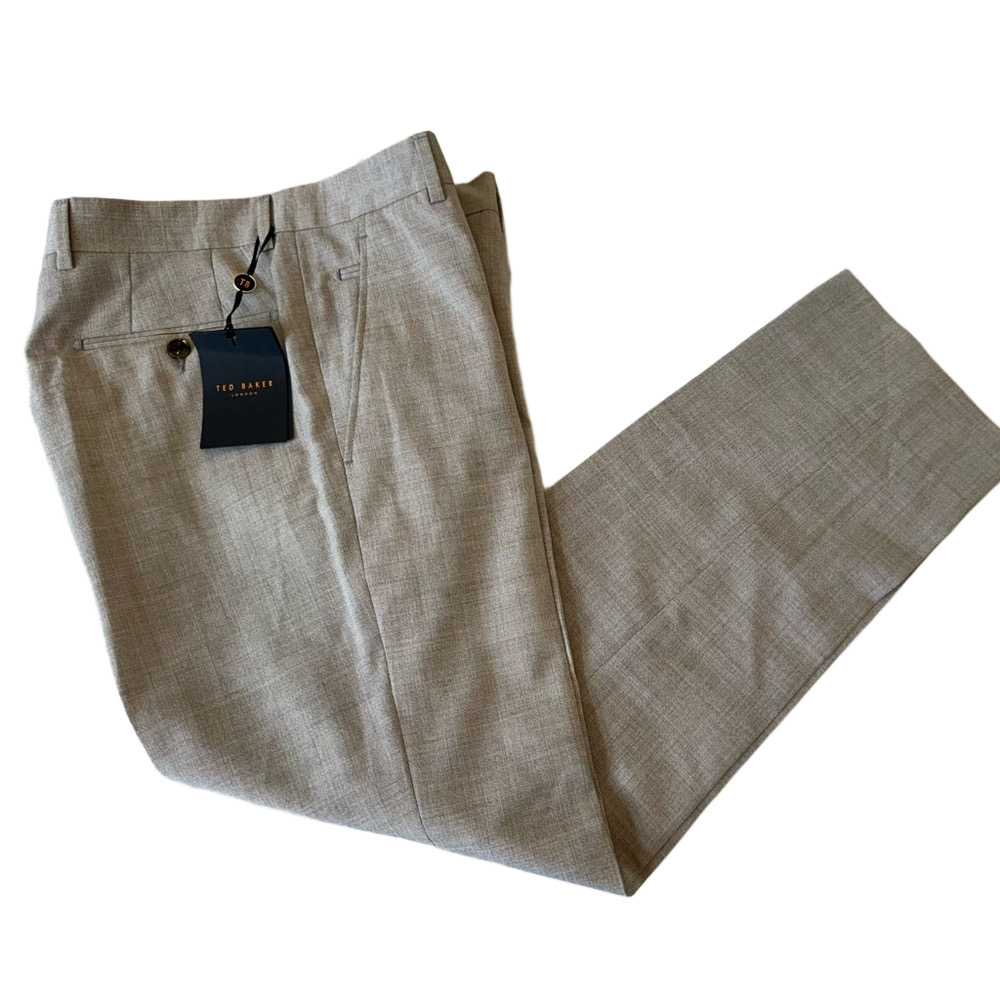 Ted Baker Men’s Wool Jerome Wool Beige Pant Size 30